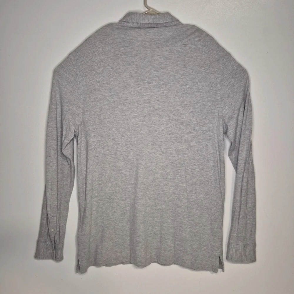 Polo Ralph Lauren Featherweight Mesh Polo Shirt Mens XL Gray‎ Long Sleeve Pony